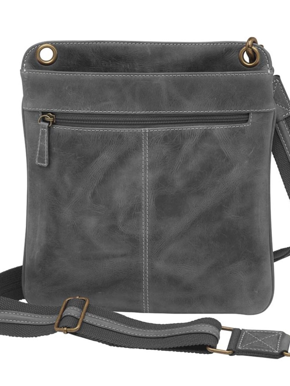 Gun Tote'N Mamas Crossbody Flat Sac Concealed Carry Purse Gray Leather GTM-CZY